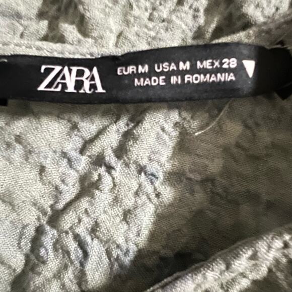 Zara Long Sleeve Ruffle Mini Dress Medium Women’s Sea Green 8342/252 - Picture 4 of 5